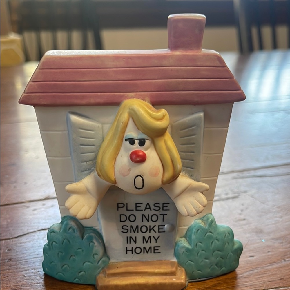 Humorous No Smoking House Figurine- vintage